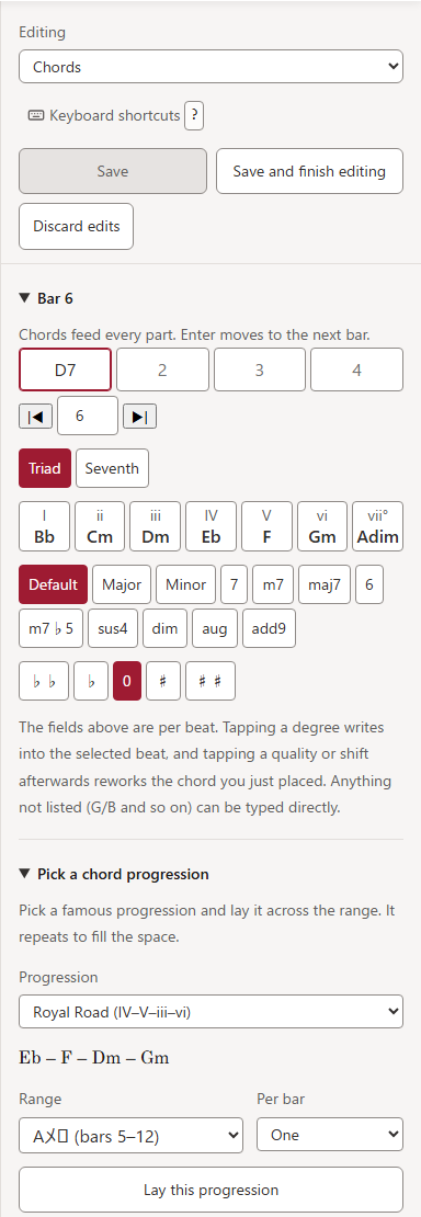 Entering chords