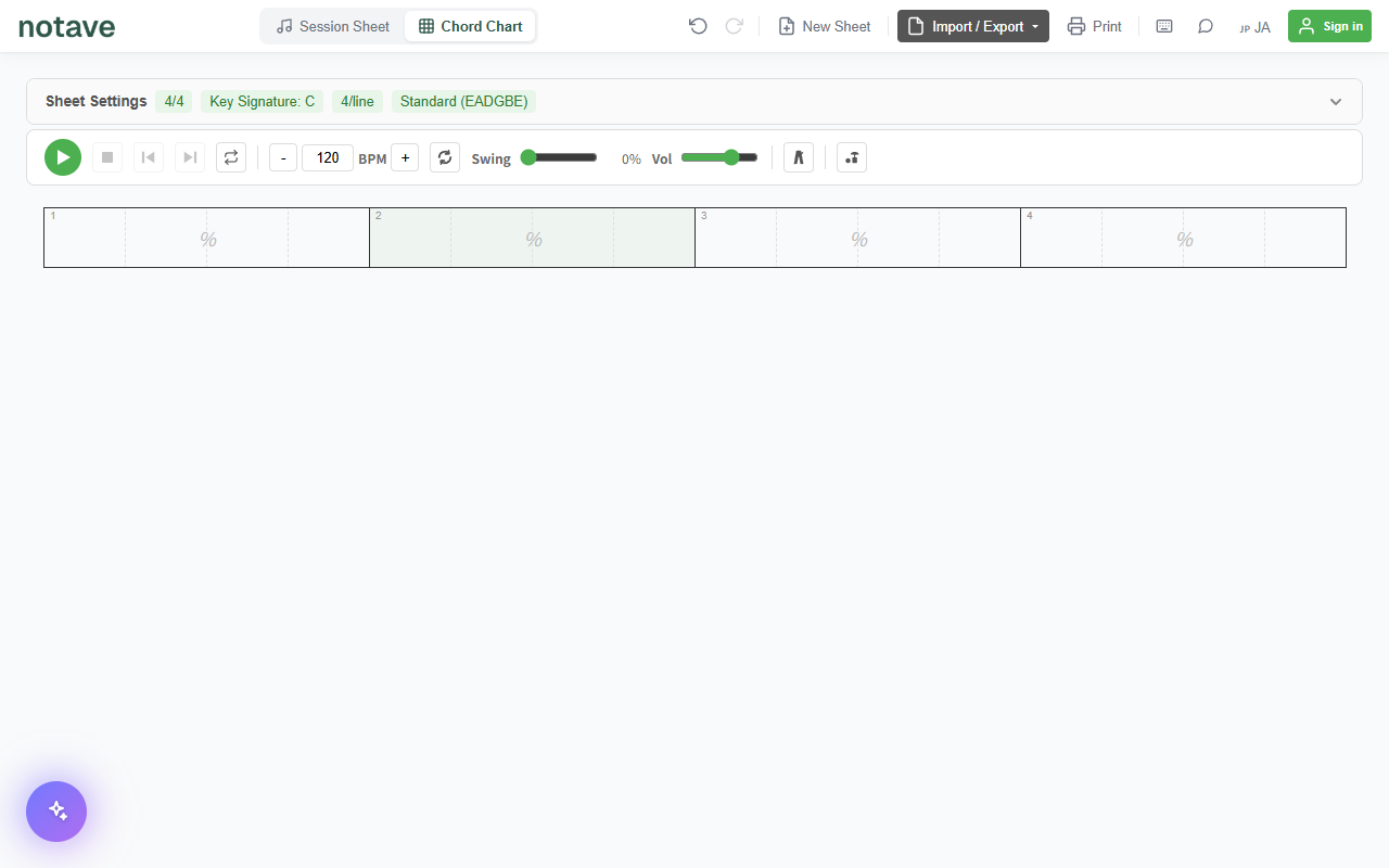 Chord Chart view